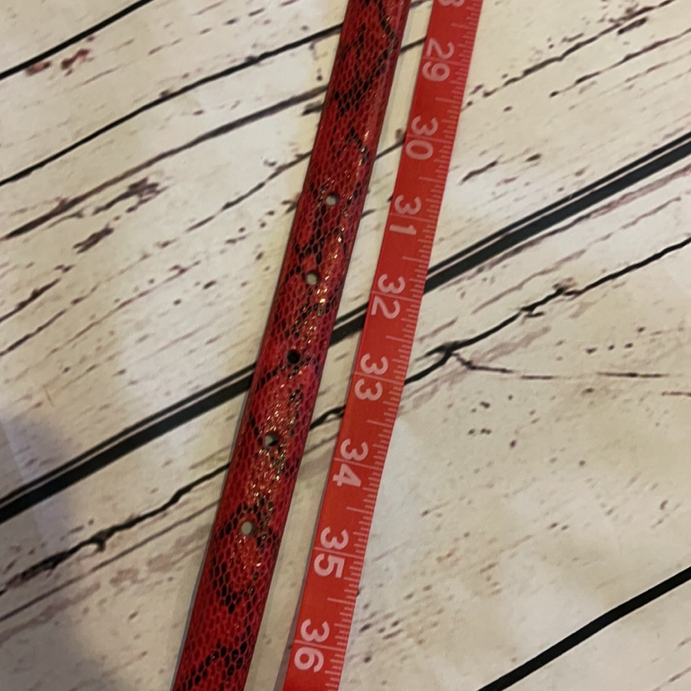 Nwot Dkny Red Python Belt - image 6